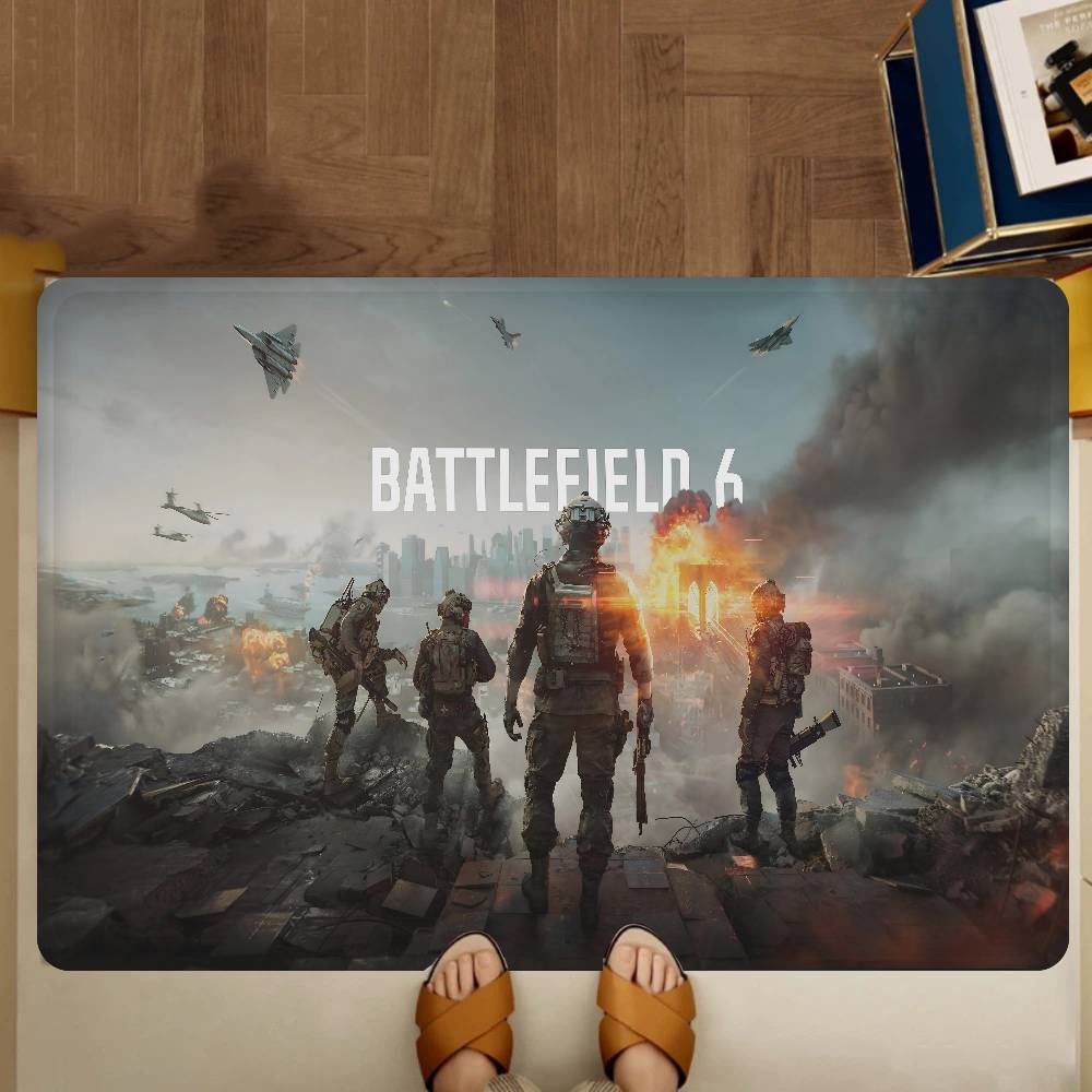Game Battlefield 6 Door Mat Washable Non-Slip Living Room Sofa Chairs Area Mat Kitchen Doormat Area Rug
