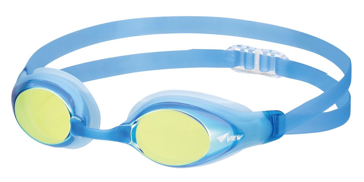 

VIEW SINARI Swimming Made in Racing Mirror Type with for Ages 10 and FINA Approved Model V132MR BLY Goggles, Japan, Cushion, Up,