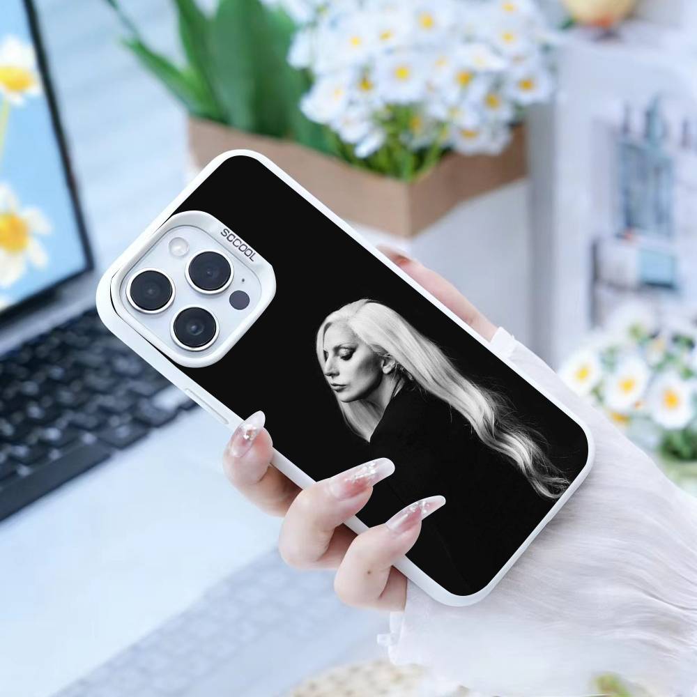 B-Lady Gaga  Phone Case For iPhone17, 16,15,14,13,12 Pro Max white Candy Matte Shockproof Cover