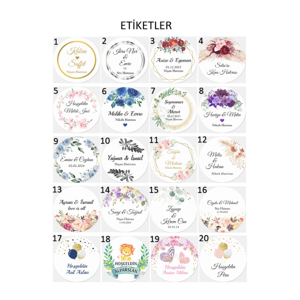 Gift Candle, Wedding Candle, Birth, Circumcision, Wedding Engagement Promise Mevlut Birthday 20 Pieces