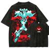 Tengen Toppa Gurren Lagann T-shirt For Men Clothing  Graphic Short Sleeve Tees Tops Vintage Washed Male Oversized Cotton T Shirt