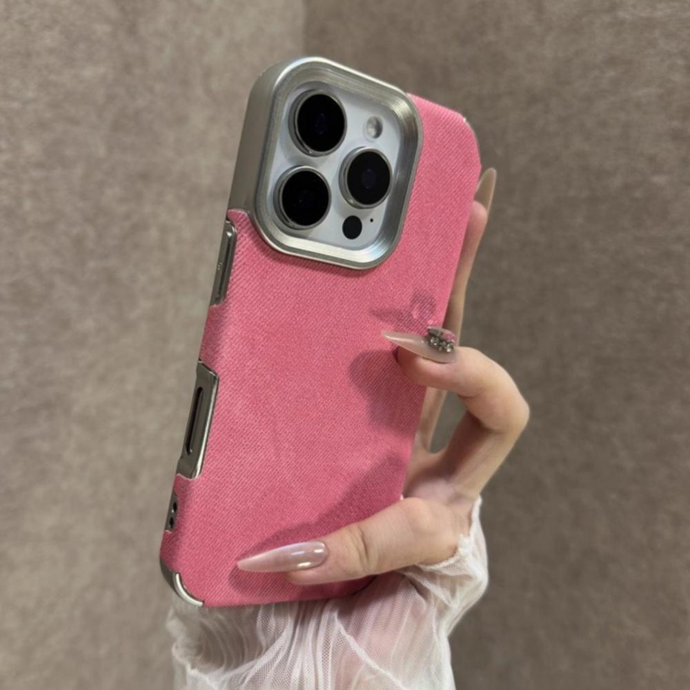 Luxury Jeans Fabric Soft Plating Case for iPhone 17 Air 16 15 14 Plus 13 12 11 Pro Max Shockproof Bumper Fabric  Cover Capa