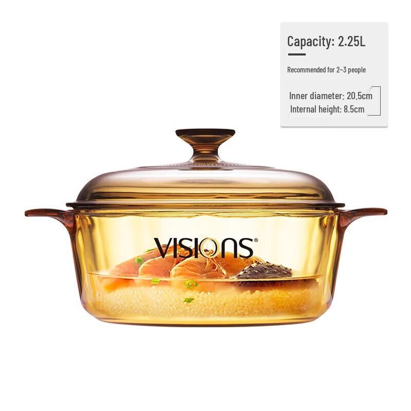 Corning VISIONS 2,25L Transparenter Glas-Auflaufformtopf