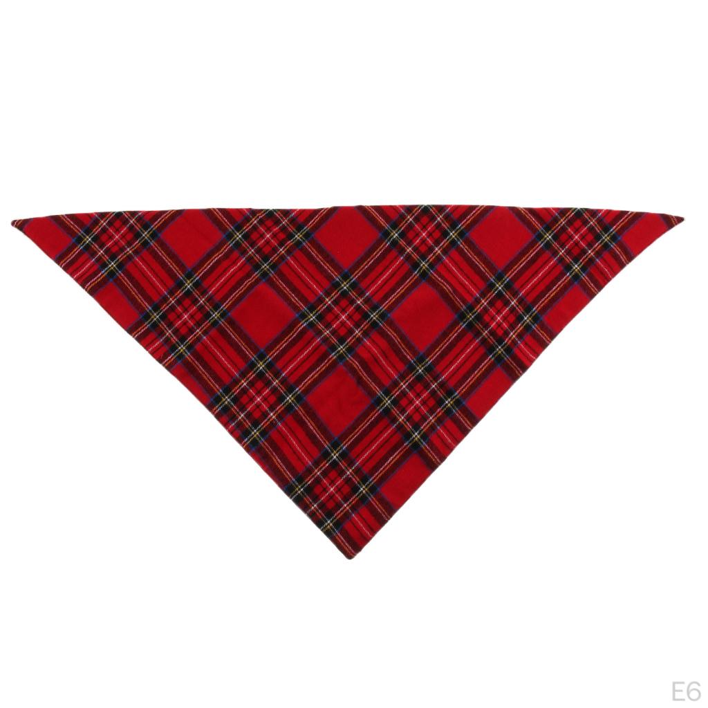 & Cat Fabric Plaid Bandana Puppy Scarf Decorative Saliva Towel
