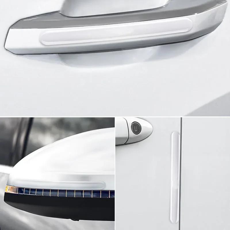 Sticker Protector Transparent Anti-coliziune pentru Marginea Portierei Mașinii, Gardă pentru Marginea Laterală a Mașinii, Set Benzi pentru Capacul Oglinzii Retrovizoare