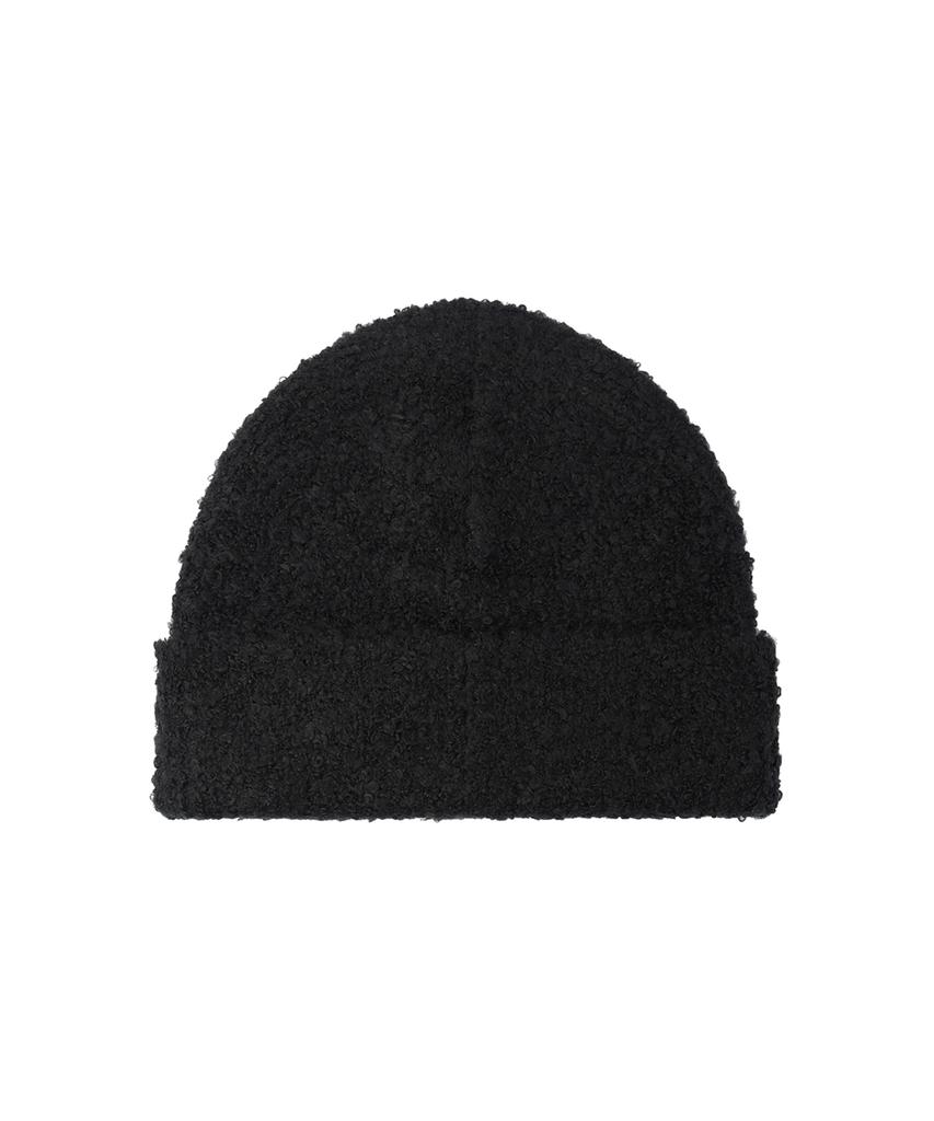 Opeunyadeu(Owai) Metal Logo Boucle Beanie - Black