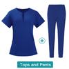 Men Women Polyester Rayon Spandex Stretchy Custom Logo Medical Lab Nurse Uniforms Suits Hospital Uniform Unisex Scrubs Sets