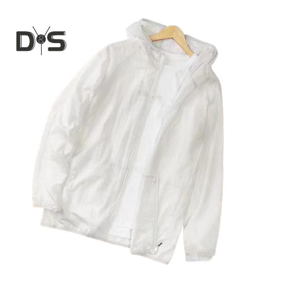 

Мужская солнцезащитная куртка с эластичными манжетами, капюшоном, молнией, дышащая, защита от солнца, верхняя одежда, легкая, универсальная L белый