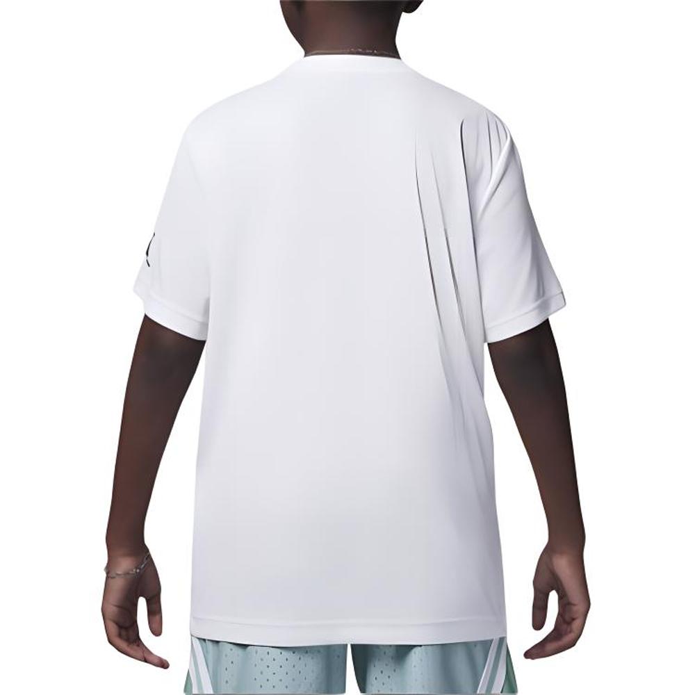 Jordan Dri-FIT Comfortable Skin-Friendly Simple Printed Short Sleeve T-Shirt Kids Tops White Emerald-Green HA2543-100