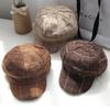 Women All Match Plaid Short Brim Beret for Autumn Winter Wear