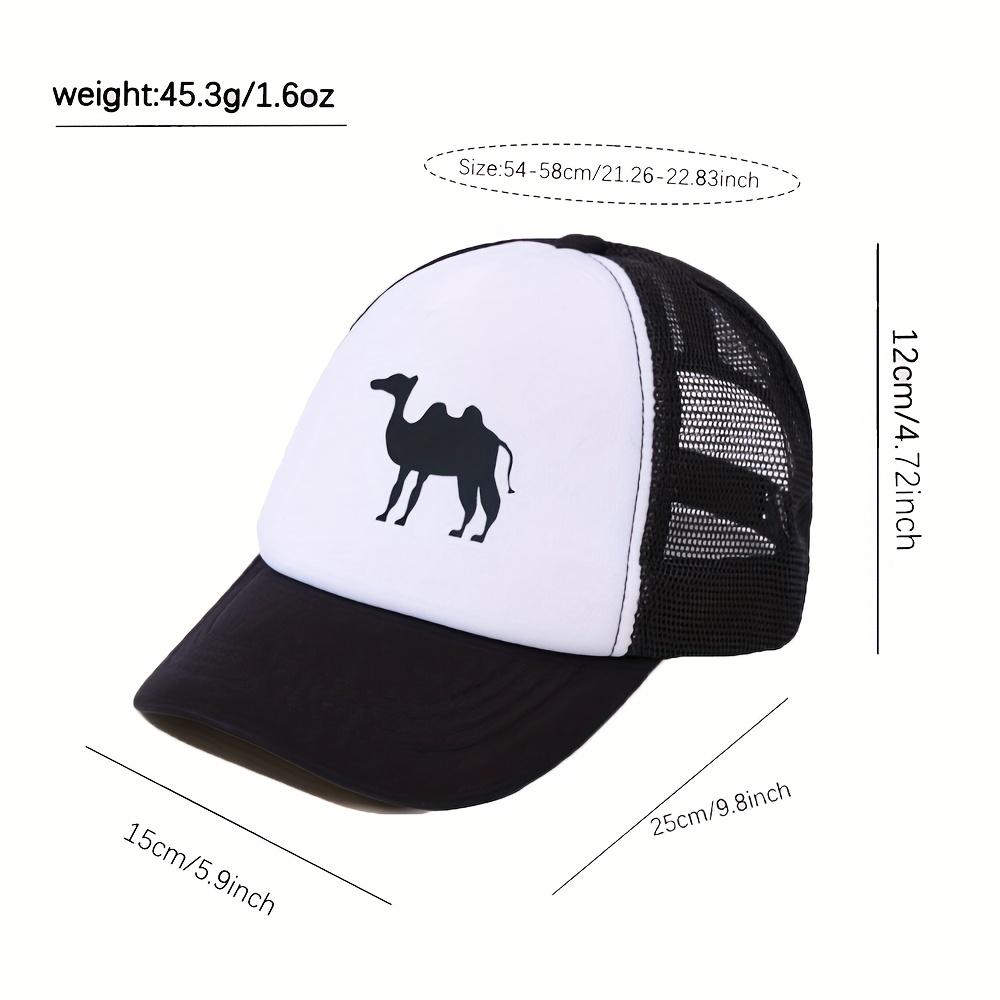 Camel Silhouette Trucker Hat Unisex Polyester Mesh Baseball Cap Casual Outdoor Adjustable