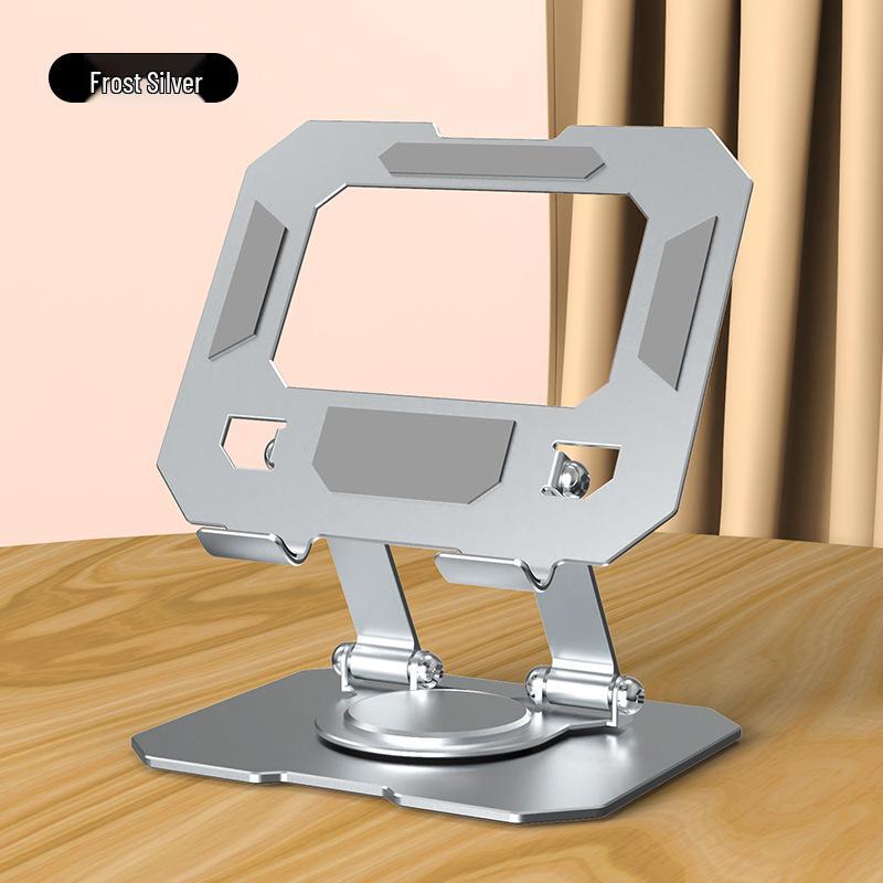 Universal 360° Rotating All-Metal Tablet Stand for Desktop Lifting, Folding, and Live Broadcasting