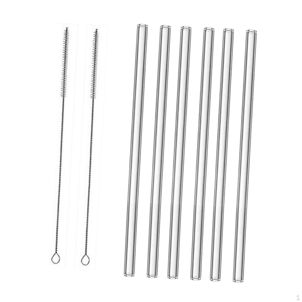 Reusable Glass Straws Clear Drinking Shatter Resistant for Matcha Coffee Juice