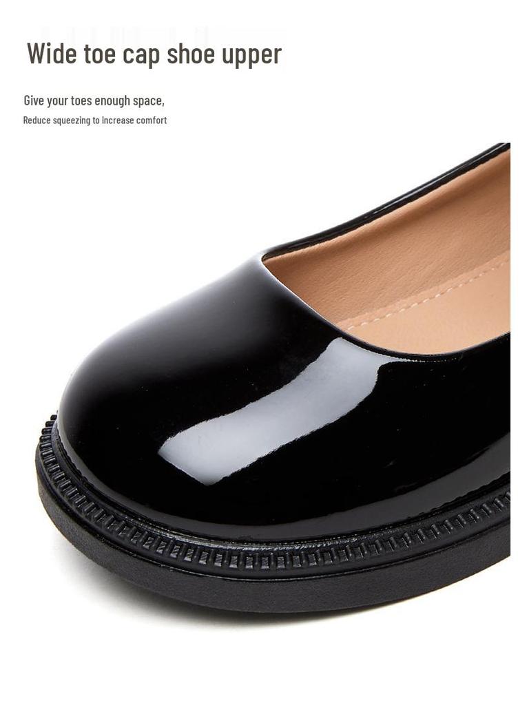 Sofort lieferbar Kinder Prinzessin Lederschuhe - Frühling/Herbst 2025, Schwarze Grundschul Auftrittsschuhe, Weiches Leder und Sohle.