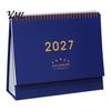 Small Desk Planner 2027 Calendar, Standing Flip Desktop Minimalist Gold Foil Cover Monthly Organizer for Planner, Thick Paper Note Taking, Office Home
