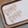 Chic Handmade Reusable Long French Nails - High-End Detachable Nail Art Stickers