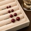 Red Imitation Pearl Earrings, Geometric Round Niche Personalized Earrings, Light Luxury Temperament, High-End Earrings For Women