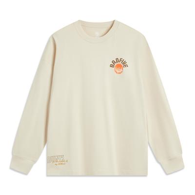 Basketball Series Letter Round Neck Breathable Versatile Long Sleeve T-Shirt Men Tops Off-White AHSV503-1