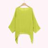 Womens Ladies Casual Plus Size Loose Cotton Linen Color Tops Shirt Blouse