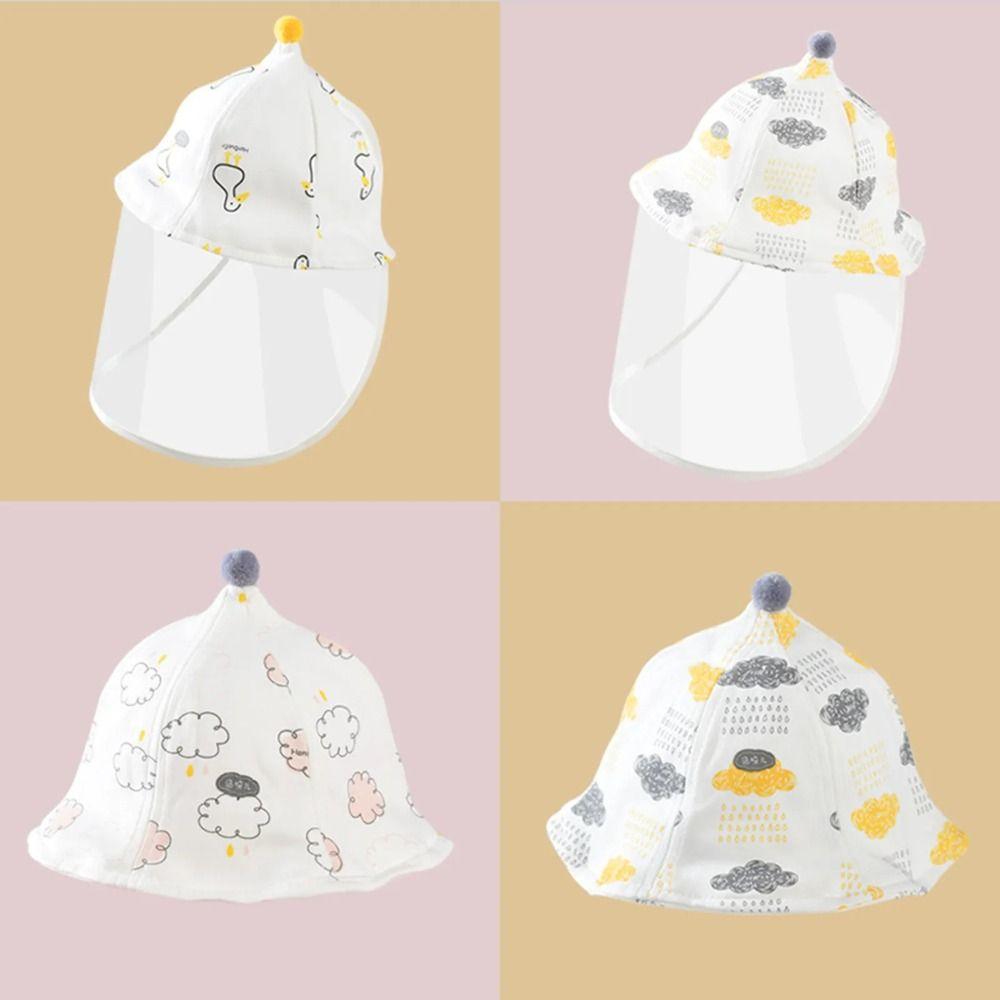 Anti-Droplet Newborn Protective Hat Breathable Fabric Kids Face Mask Hat  Spring Season