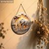 2D Flat Hanging Decorative Signs, Interior Wall or Door Decoration, Garden Decoration, Elephant Pattern, Interesting Gifts for Family and Friends