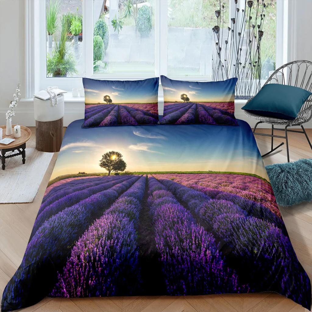 Copripiumino King Size 240x220 Viola Copripiumino Set Biancheria da Letto Copripiumino Invernale Federa Tessile per la Casa Biancheria da Letto Albero della Vita