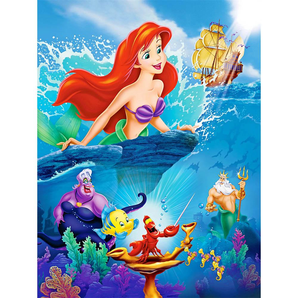 Disney La Sirenetta Ariel Collezione Oceano Pittura Diamante 5D Piena di Diamanti Fai da Te Pittura Diamante Fatta a Mano Cartone Animato Decorazione Kit Pittura
