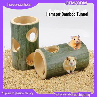 Sweet Bamboo Hamster Tunnel & Cool Nest: Teething Toy and Hiding House for Pets