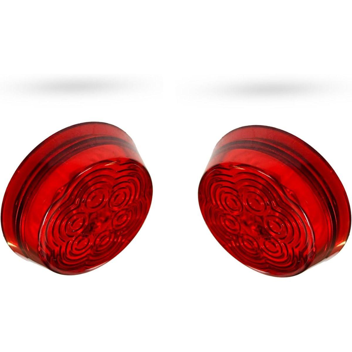 

APSMOTIV Auxilary Lamps 3 Round Amber Side Marker Trailer LED Light Trailer Marker Universally Fit Any Vehicles With (Red, 24V Volts)