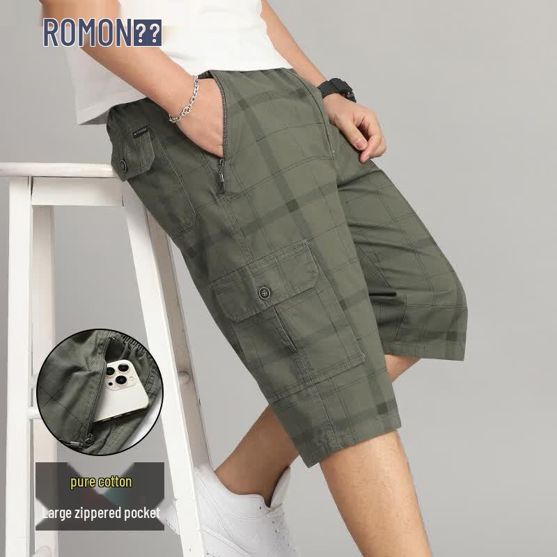 

ROMON Men s Summer 100% Cotton Loose Fit Cargo Shorts 2XL