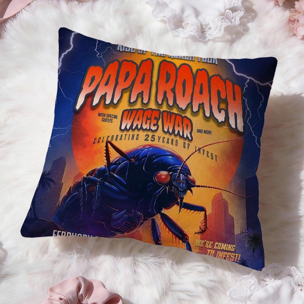 Band P-Papa R-Roach Cushion Cover Premium Comfort Reversible Pillow Cove -Two in One Design for Any Room & Car Interior