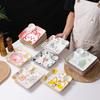 Cartoon Ceramic Dumpling Plate Sushi Plate Vinegar Dish Dumpling Plate Compartmented Dinner Plate Tableware Bowls and Dishes
