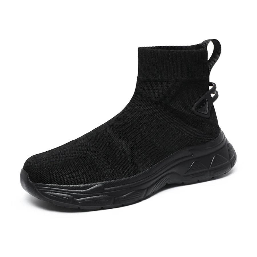 2025 Spring and Autumn New Flying Woven Large Size Casual Sports Shoes High Top Breathable Non-slip Couple 36-48 Ankle Boots