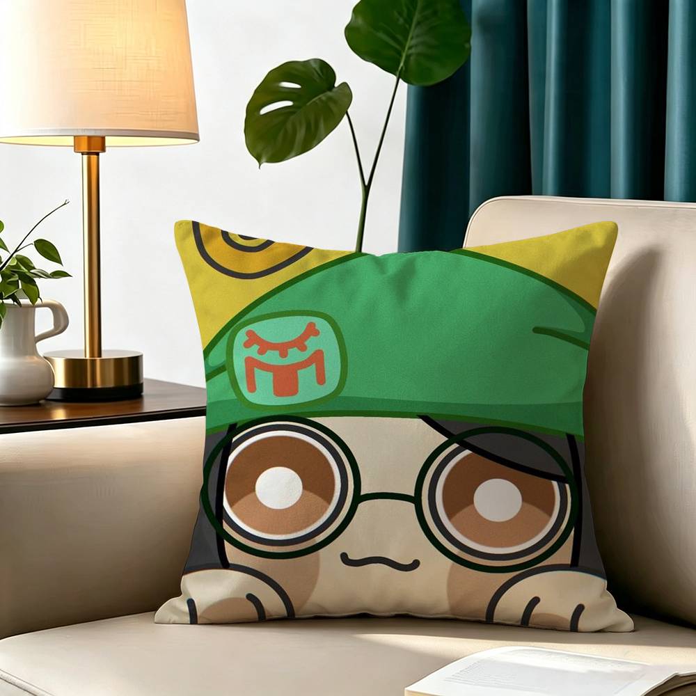 cartoon V-Valorant Pillow Case Square Double-Sided Sofa Cushion Cover Bedroom Bedside Pillow