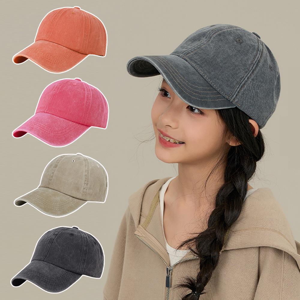 New Children Washed Cotton Baseball Cap for Boys Girls Sun Hats Adjustable Travel Peaked Caps Summer Snapback Kids Baseball Cap
