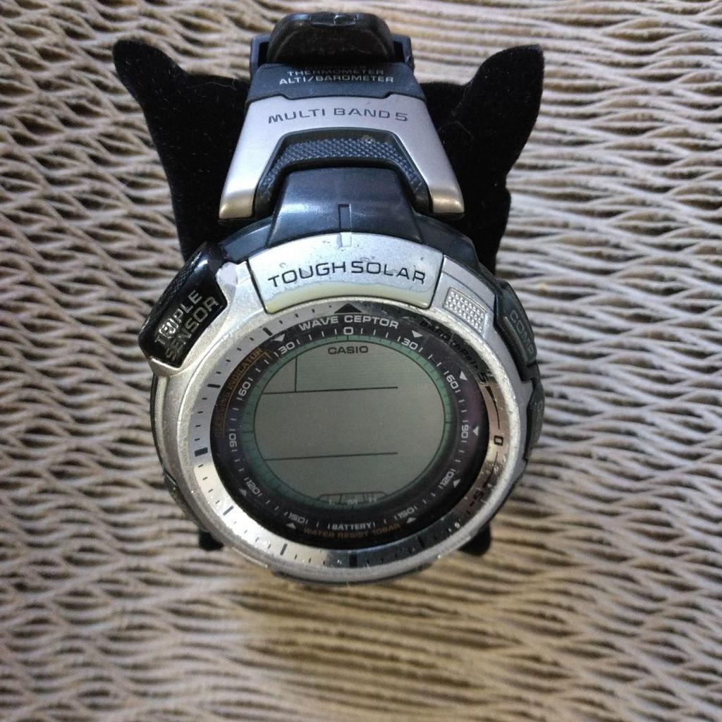 Used CASIO PRO TREK Tough Solar Radio-controlled Watch Excellent Condition