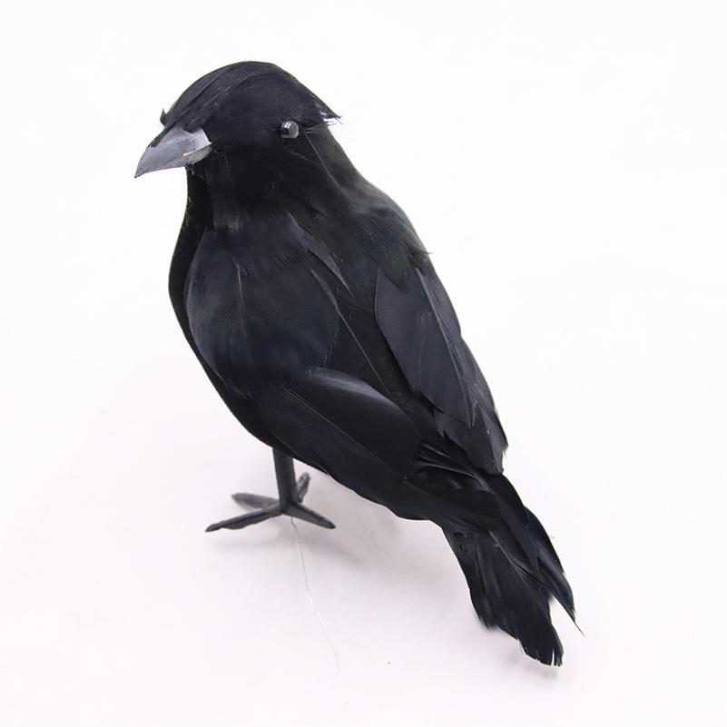 Halloween Black Crow Fakes Bird 3pcs/set Feather Animal Festival Decoration Props Party Supplies Garden Statues Sculptures Decor