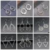 30 Styles Women Fashion Simple Handmade Earrings Geometric Swirl Triangle Teardrop Pendant Dangle Earrings
