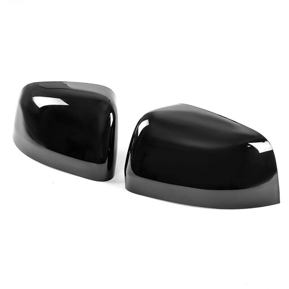 Gloss Black Rear View Mirror Cover Cap For Jeep Grand Cherokee Dodge Durango 2pc