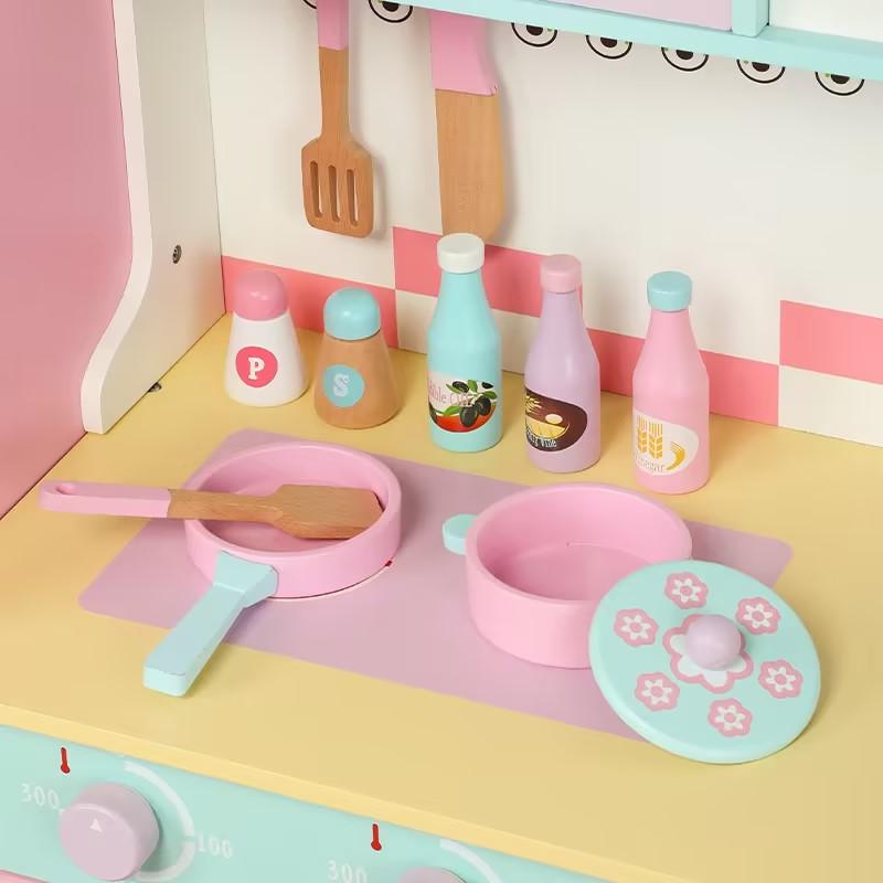 Kids Kitchen Pretend Play Toy Set for Toddlers Cooker Fridge Washing Machine Lama