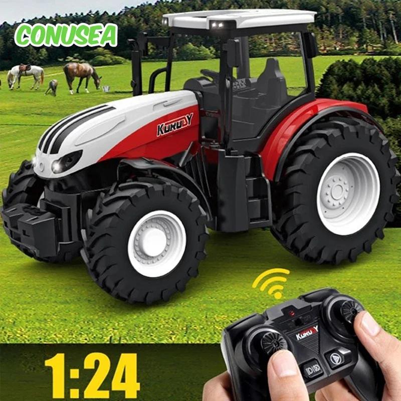 Dálkově ovládaný traktor RC Farmářský náklaďák Auto Přívěs 2.4G Farmářský simulátor Nákladní auto Miniaturní zemědělské vozidlo Hračky Model Děti Chlapec