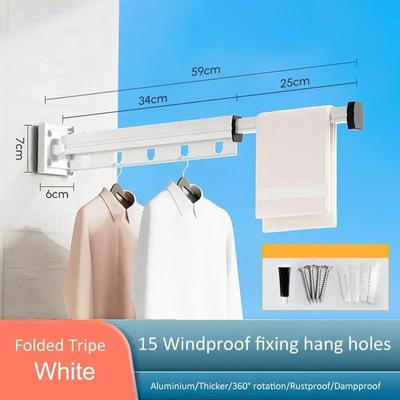 Folding Clothes Hanger Indoor Retractable Cloth Drying Rack Home Clothesline Retractable Design For Shirts, Pants, Underwear