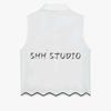 Summer New Product Women's Clothes Minimalist Flap Collar Cotton Flower Cutout Embroider Sleeveless Short Shirt 3564801