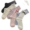Ballet Bow Socks Summer Thin Fungus Edge Stacking Socks Breathable Hollow Mesh Lolita Medium Tube Socks