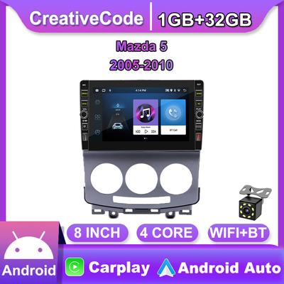 8 hüvelykes 2 Din Android autórádiós multimédiás videolejátszó Mazda 5 2005-2010-hez Gombgombbal WiFi BT 1+32GB