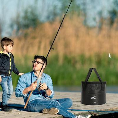 20L Fishing Folding Bucket Waterproof Collapsible Bucket Multifunction Camping Bucket Bag Lightweight for Travel Fishing Boating