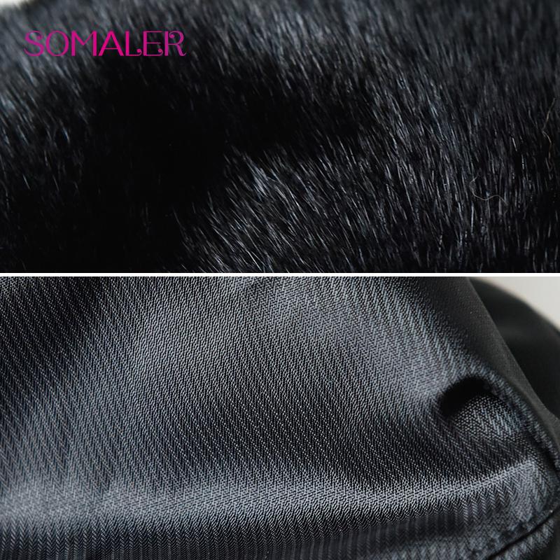 SOMALER Winter Whole Mink Fur Beret Hats for Women with Diamond Floral Pattern
