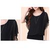 Women Summer Tops O-Neck Short Sleeve Chiffon Tops Loose Fit Solid Color Thin Pullover Tops Casual Office Work Tops