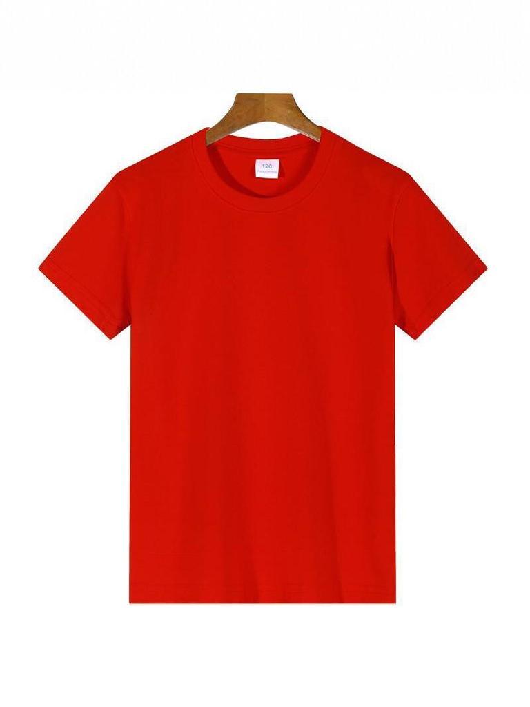 In Stock: 200G Pure Cotton Children's Short Sleeve Round Neck T-shirt - Customizable Class or Parent-Child Uniform