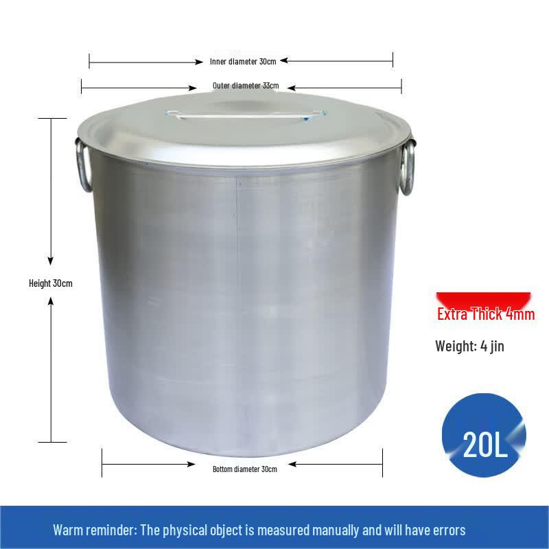 Bohfang 1353D Industrial Thickened Aluminum Bucket 20 Liter